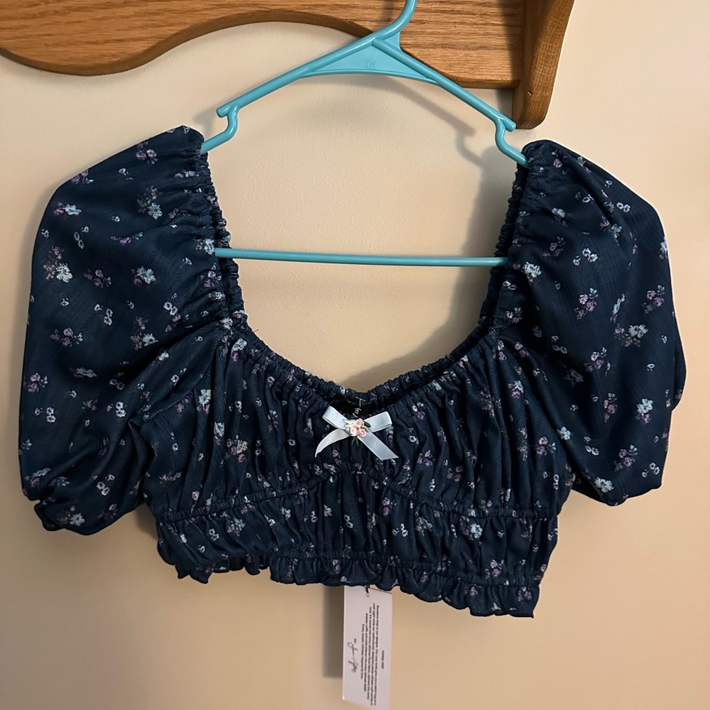 For Love And Lemons Victoria’s Secret Lola Pointelle Crop Top